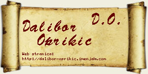Dalibor Oprikić vizit kartica